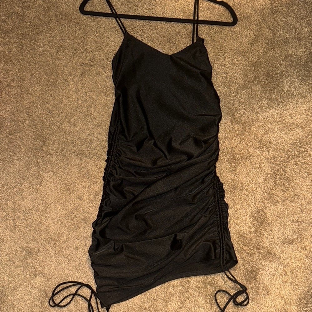 Elegant Black Ruched Dress
